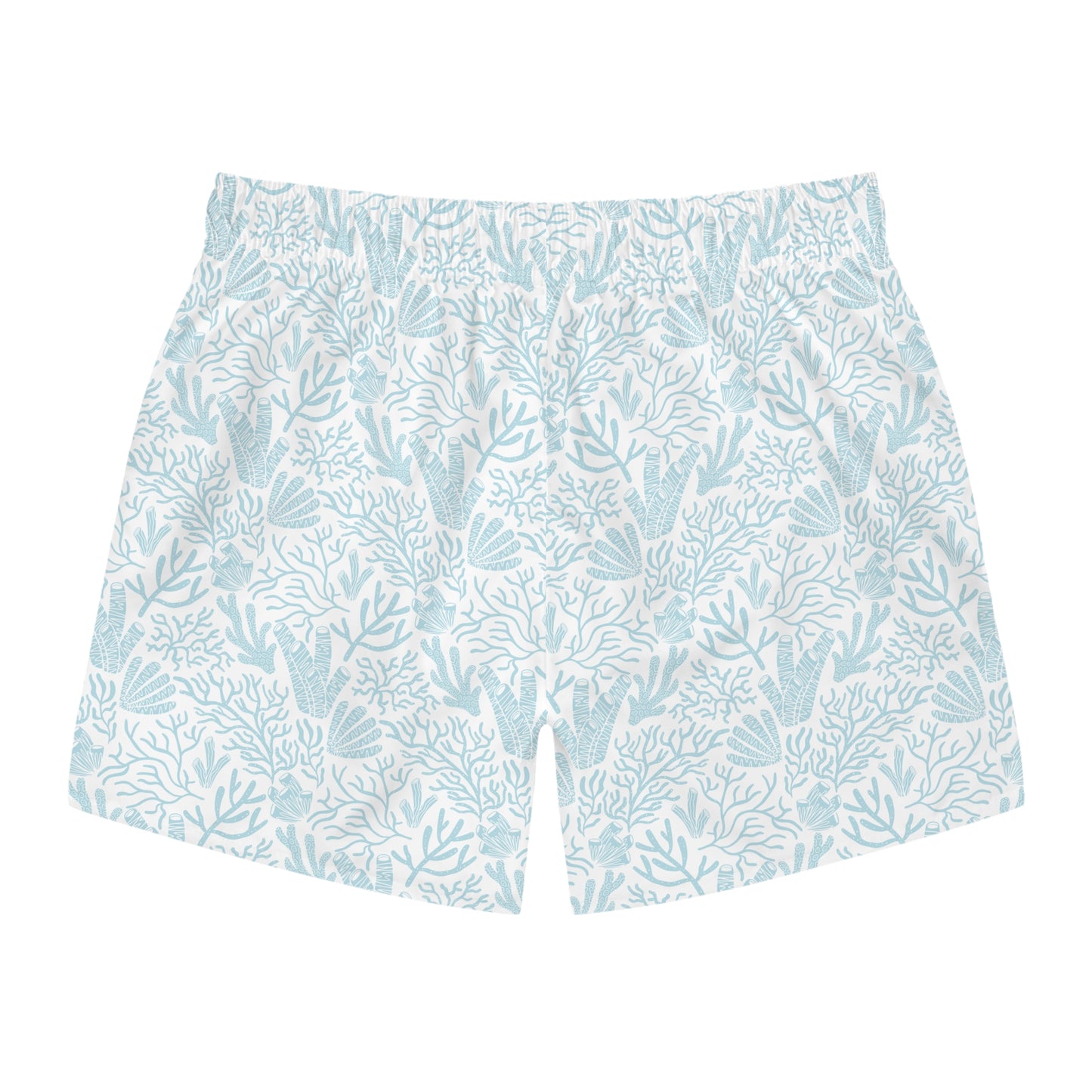 Coral Print Swim Trunks, Summer Beachwear, Men's Swim Shorts, Vacation Suit, Pool Party Essential, Tide-Inspired Swimwear