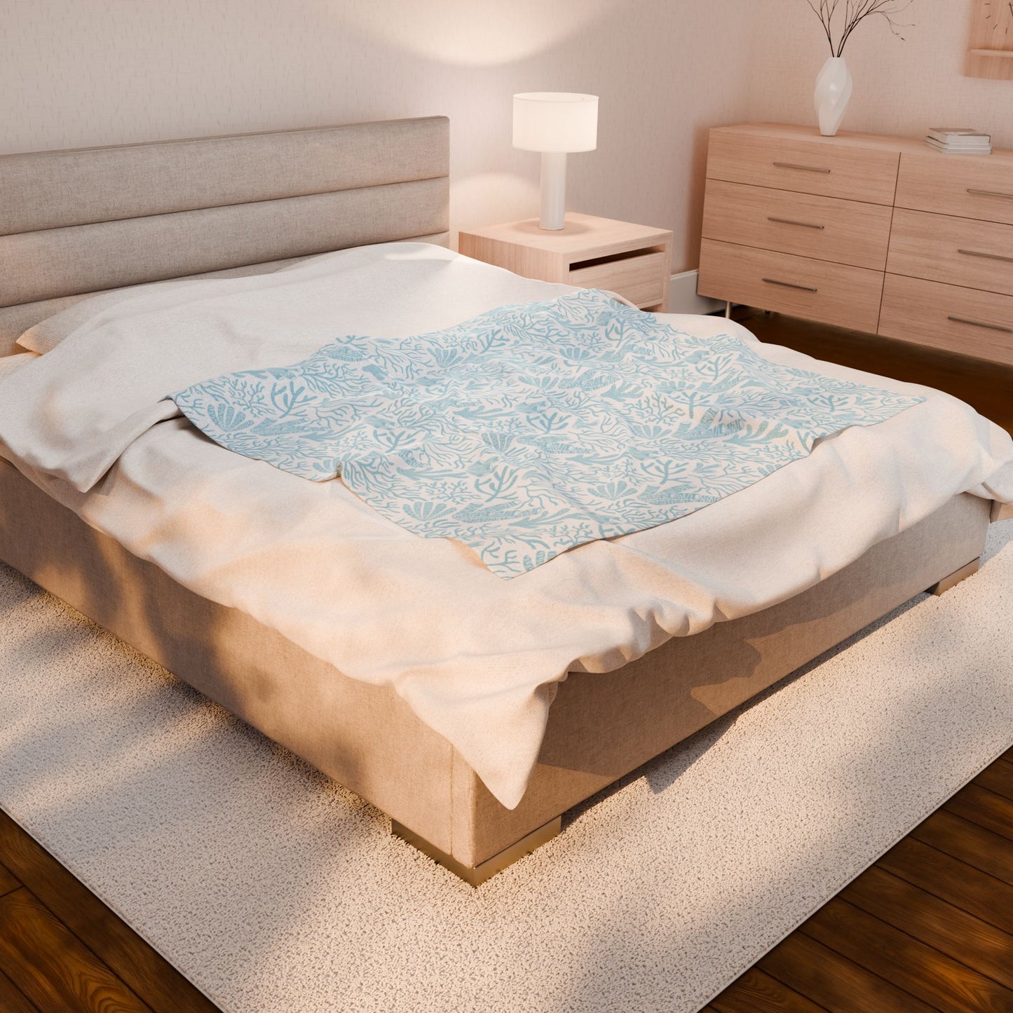 Cozy Coral Velveteen Plush Blanket - Soft Throw for Home Décor, Gift for Kids or Adults, Perfect for Winter, Nursery, Beach