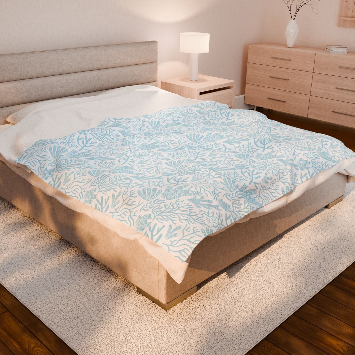 Cozy Coral Velveteen Plush Blanket - Soft Throw for Home Décor, Gift for Kids or Adults, Perfect for Winter, Nursery, Beach