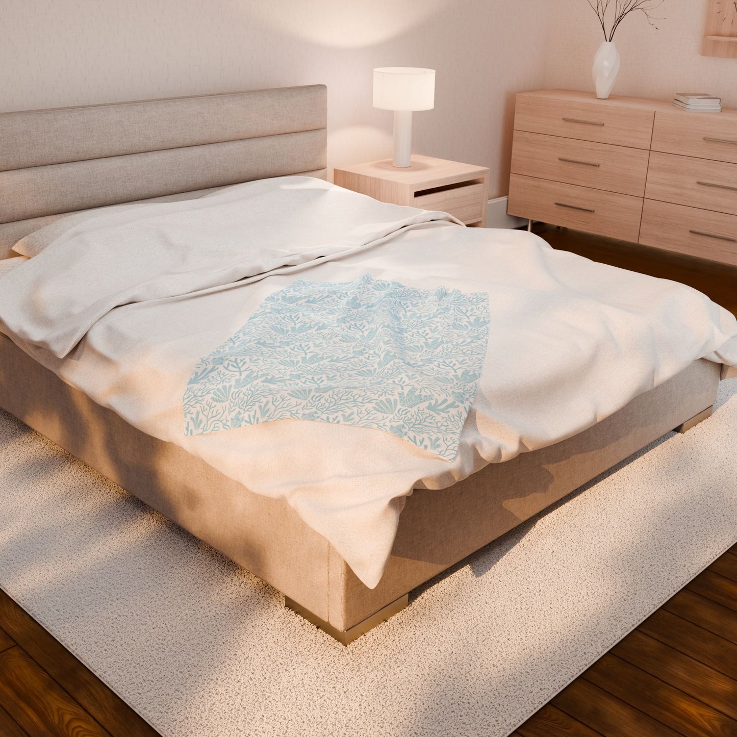 Cozy Coral Velveteen Plush Blanket - Soft Throw for Home Décor, Gift for Kids or Adults, Perfect for Winter, Nursery, Beach